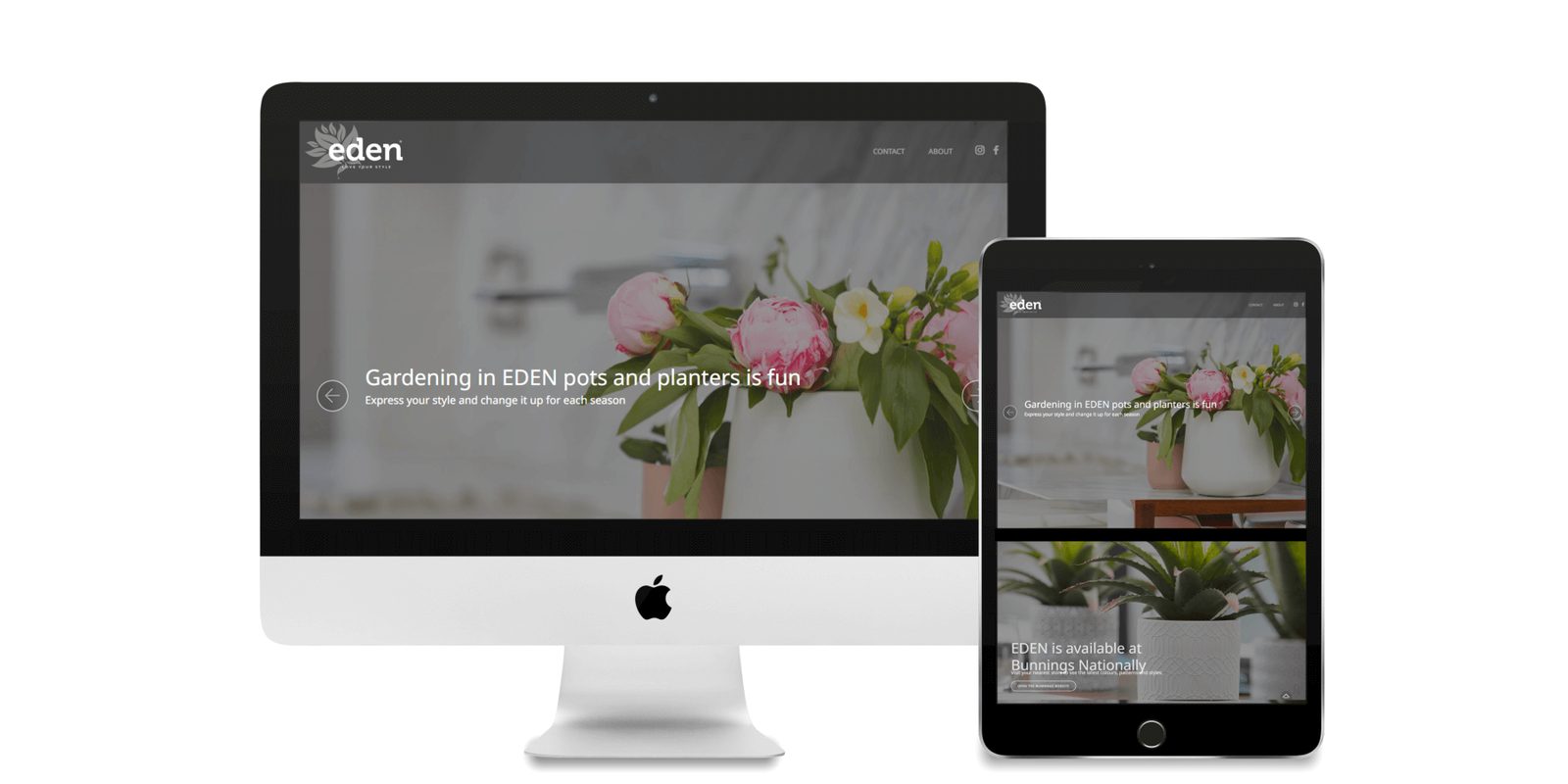 The Eden website on a desktop and tablet