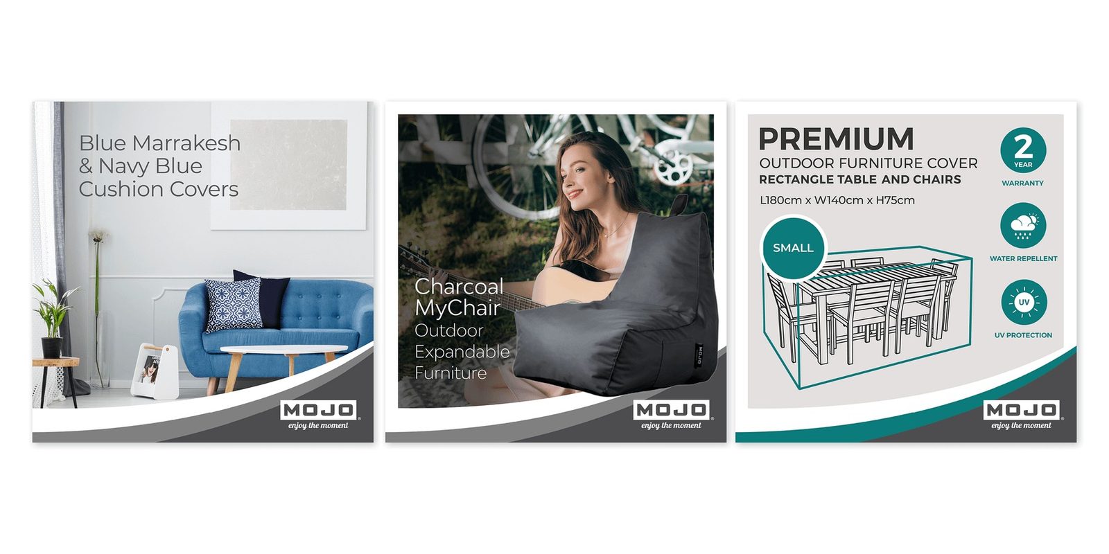Mojo social media posts for outdoor furniture and cushion covers