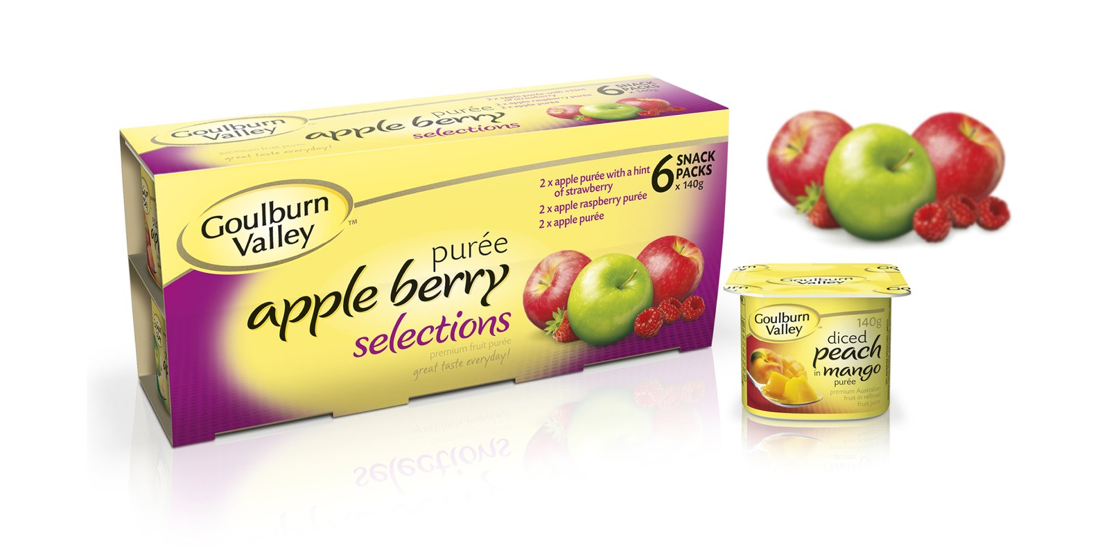 Goulburn Valley apple berry puree selections multipack